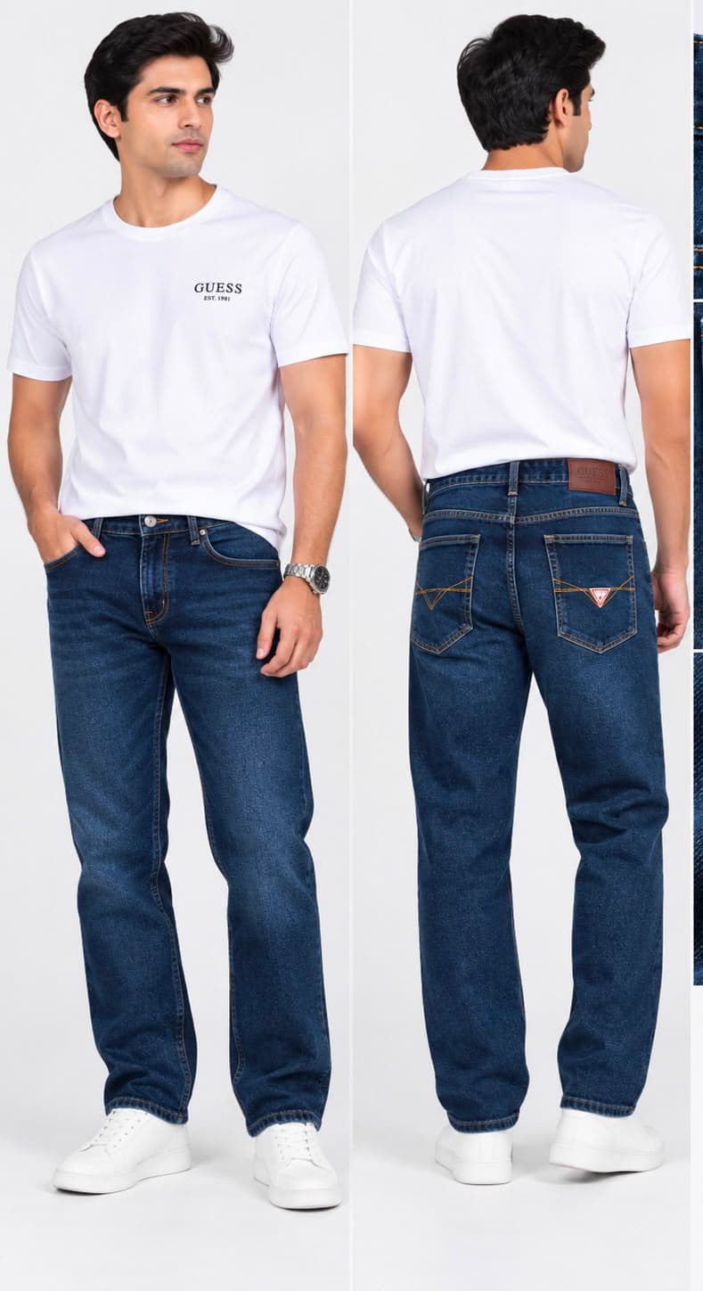 Guess dark blue straight fit jeans