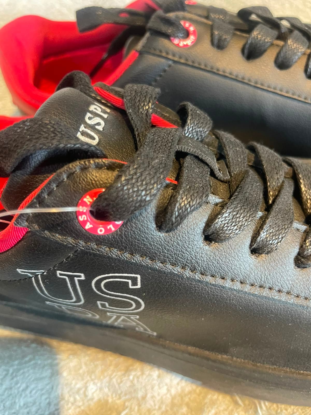 U.S. Polo Assn. Men's RAMUS 3.0 Black & Red Sneakers