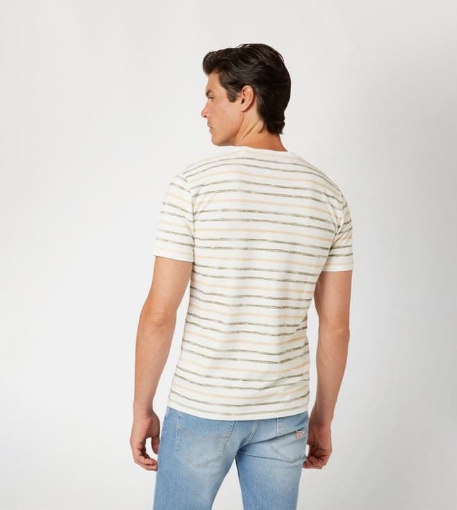 GUESS MULTICOLOR COTTON SLIM FIT STRIPED T-SHIRT